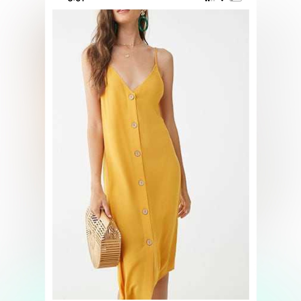 Forever 21 button front cami dress. NWOT. Size M.